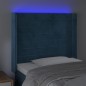 vidaXL Cabecero con LED de terciopelo azul oscuro 83x16x118/128 cm vidaXL Cabecero con LED de terciopelo azul oscuro 83x16x118/128 cm