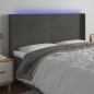 vidaXL Cabecero con LED de terciopelo gris oscuro 163x16x118/128 cm vidaXL Cabecero con LED de terciopelo gris oscuro 163x16x118/128 cm