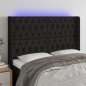 vidaXL Cabecero con LED de tela negro 163x16x118/128 cm vidaXL Cabecero con LED de tela negro 163x16x118/128 cm