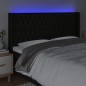 vidaXL Cabecero con LED de tela negro 183x16x118/128 cm vidaXL Cabecero con LED de tela negro 183x16x118/128 cm