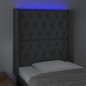 vidaXL Cabecero con LED de tela gris oscuro 83x16x118/128 cm vidaXL Cabecero con LED de tela gris oscuro 83x16x118/128 cm