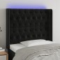 vidaXL Cabecero con LED de terciopelo negro 103x16x118/128 cm vidaXL Cabecero con LED de terciopelo negro 103x16x118/128 cm
