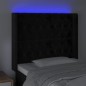 vidaXL Cabecero con LED de terciopelo negro 103x16x118/128 cm vidaXL Cabecero con LED de terciopelo negro 103x16x118/128 cm