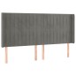 vidaXL Cabecero con LED de terciopelo gris claro 203x16x118/128 cm vidaXL Cabecero con LED de terciopelo gris claro 203x16x118/128 cm