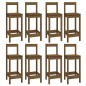 vidaXL Set de bar 9 piezas madera maciza de pino marrón miel