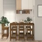 vidaXL Set de bar 9 piezas madera maciza de pino marrón miel