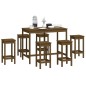 vidaXL Set de bar 7 piezas madera maciza de pino marrón miel vidaXL Set de bar 7 piezas madera maciza de pino marrón miel