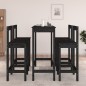 vidaXL Set de bar 5 piezas madera maciza de pino negro vidaXL Set de bar 5 piezas madera maciza de pino negro