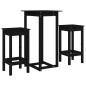 vidaXL Set de bar 3 piezas madera maciza de pino negro vidaXL Set de bar 3 piezas madera maciza de pino negro