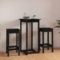 vidaXL Set de bar 3 piezas madera maciza de pino negro vidaXL Set de bar 3 piezas madera maciza de pino negro