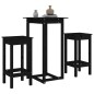 vidaXL Set de bar 3 piezas madera maciza de pino negro vidaXL Set de bar 3 piezas madera maciza de pino negro