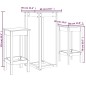 vidaXL Set de bar 3 piezas madera maciza de pino negro vidaXL Set de bar 3 piezas madera maciza de pino negro
