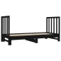 vidaXL Sofá cama extraíble madera maciza de pino negro 2x(90x190) cm
