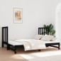 vidaXL Sofá cama extraíble madera maciza de pino negro 2x(90x190) cm
