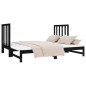 vidaXL Sofá cama extraíble madera maciza de pino negro 2x(90x190) cm