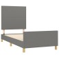 vidaXL Estructura de cama con cabecero de tela gris oscuro 90x190 cm vidaXL Estructura de cama con cabecero de tela gris oscuro 90x190 cm