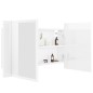 vidaXL Armario espejo de baño LED acrílico blanco brillo 80x12x45 cm