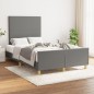 vidaXL Estructura de cama con cabecero de tela gris oscuro 120x200 cm vidaXL Estructura de cama con cabecero de tela gris oscuro 120x200 cm