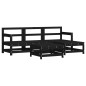 vidaXL Juego de sofás de jardín 5 piezas madera maciza de pino negro vidaXL Juego de sofás de jardín 5 piezas madera maciza de pino negro
