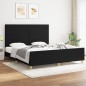 vidaXL Estructura de cama con cabecero de tela negro 180x200 cm