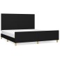 vidaXL Estructura de cama con cabecero de tela negro 180x200 cm