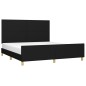 vidaXL Estructura de cama con cabecero de tela negro 180x200 cm