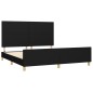 vidaXL Estructura de cama con cabecero de tela negro 180x200 cm