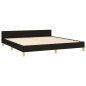 vidaXL Estructura de cama con cabecero de tela negro 180x200 cm