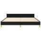 vidaXL Estructura de cama con cabecero de tela negro 180x200 cm