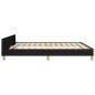 vidaXL Estructura de cama con cabecero de tela negro 180x200 cm