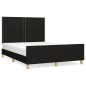 vidaXL Estructura de cama con cabecero de tela negro 140x190 cm vidaXL Estructura de cama con cabecero de tela negro 140x190 cm