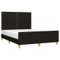 vidaXL Estructura de cama con cabecero de tela negro 140x190 cm vidaXL Estructura de cama con cabecero de tela negro 140x190 cm