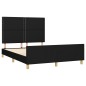 vidaXL Estructura de cama con cabecero de tela negro 140x190 cm vidaXL Estructura de cama con cabecero de tela negro 140x190 cm