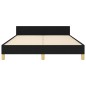 vidaXL Estructura de cama con cabecero de tela negro 140x190 cm vidaXL Estructura de cama con cabecero de tela negro 140x190 cm