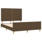 vidaXL Estructura de cama con cabecero de tela marrón 140x200 cm vidaXL Estructura de cama con cabecero de tela marrón 140x200 cm