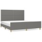 vidaXL Estructura de cama con cabecero tela gris oscuro 160x200 cm