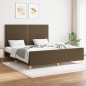 vidaXL Estructura de cama con cabecero de tela marrón 160x200 cm vidaXL Estructura de cama con cabecero de tela marrón 160x200 cm