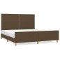 vidaXL Estructura de cama con cabecero de tela marrón 160x200 cm vidaXL Estructura de cama con cabecero de tela marrón 160x200 cm