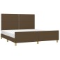 vidaXL Estructura de cama con cabecero de tela marrón 160x200 cm vidaXL Estructura de cama con cabecero de tela marrón 160x200 cm