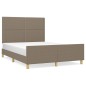 vidaXL Estructura de cama con cabecero de tela gris taupe 140x190 cm vidaXL Estructura de cama con cabecero de tela gris taupe 140x190 cm