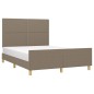 vidaXL Estructura de cama con cabecero de tela gris taupe 140x190 cm vidaXL Estructura de cama con cabecero de tela gris taupe 140x190 cm