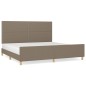 vidaXL Estructura de cama con cabecero de tela gris taupe 200x200 cm vidaXL Estructura de cama con cabecero de tela gris taupe 200x200 cm