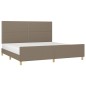 vidaXL Estructura de cama con cabecero de tela gris taupe 200x200 cm vidaXL Estructura de cama con cabecero de tela gris taupe 200x200 cm
