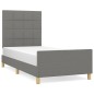 vidaXL Estructura de cama con cabecero de tela gris oscuro 80x200 cm vidaXL Estructura de cama con cabecero de tela gris oscuro 80x200 cm