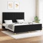 vidaXL Estructura de cama con cabecero de tela negro 160x200 cm vidaXL Estructura de cama con cabecero de tela negro 160x200 cm