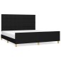 vidaXL Estructura de cama con cabecero de tela negro 160x200 cm vidaXL Estructura de cama con cabecero de tela negro 160x200 cm