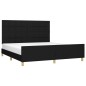 vidaXL Estructura de cama con cabecero de tela negro 160x200 cm vidaXL Estructura de cama con cabecero de tela negro 160x200 cm