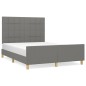 vidaXL Estructura de cama con cabecero de tela gris oscuro 140x190 cm vidaXL Estructura de cama con cabecero de tela gris oscuro 140x190 cm