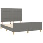 vidaXL Estructura de cama con cabecero de tela gris oscuro 140x190 cm vidaXL Estructura de cama con cabecero de tela gris oscuro 140x190 cm