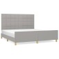 vidaXL Estructura de cama con cabecero gris claro tela 180x200 cm